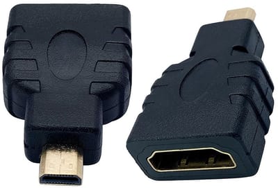 Nereb - Micro HDMI naar HDMI Adapter – Type D naar Type A – 4K Ultra HD – Verguld – Zwart – Verloopstekker