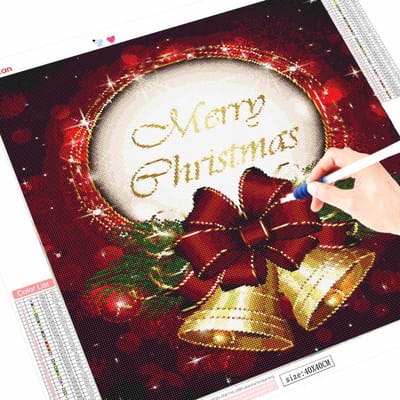 Décorations de Noël carrées complètes avec peinture au diamant pour kits d'art à domicile 30x30CM brown