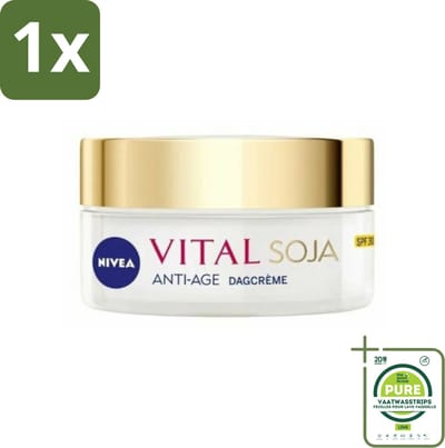 1 x NIVEA - VITAL Soja Dagcrème - Beschermende Anti-Veroudering Crème - Voor rijpe huid - SPF 30 - Met Soja-extract - 50 ml - Nivea Dagcrème - Anti-age Crème - Rimpelcrème - Soja-extract - Beschermende Dagcrème