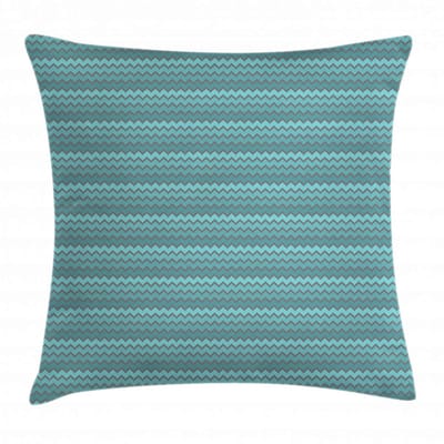 ABAKUHAUS hoekkussenhoes – Zigzag Blauw – 40x40 cm – Dubbelzijdig bedrukt, met rits