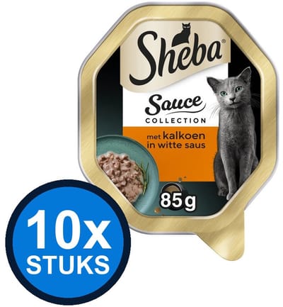 10x Sheba - Sauce Collection Kalkoen - Kattenvoer Natvoer - 85g