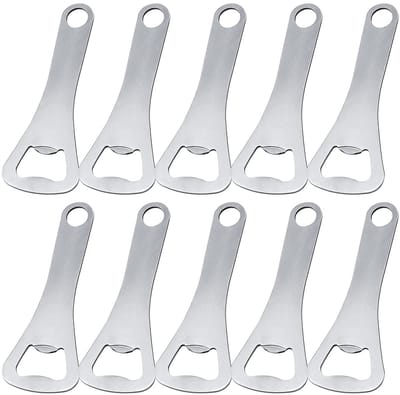 Dailygoods- Flesopener 10 stuks - Roestvrij Staal - Bieropener - Barkeeper - Compact - Duurzaam - Hefboomprincipe