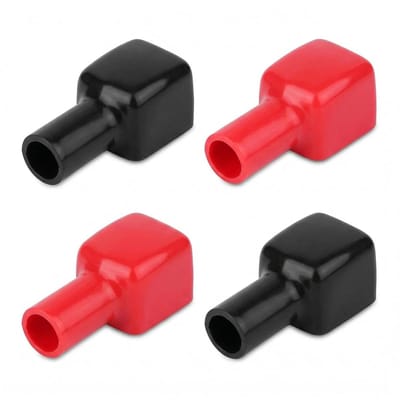 Accupoolhoezen Set - Isolatiekappen Klemmen - Batterij Beschermen - Corrosie Voorkomend - 4 Stuks - Rood Zwart