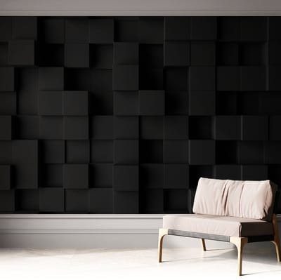 Coloray Zelfklevend Behang - Driedimensionale kubussen Stickerbehang op rol - 312x250 cm - Zwart Zelfklevend Behang - Voor op kantoor, voor de woonkamer, voor de slaapkamer - Herpositioneerbaar - Zelfklevend fotobehang