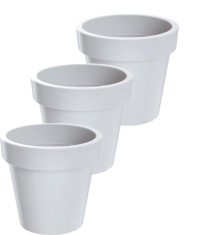 Bloempot Buiten Rond Lofly 13cm WIT Prosperplast / 3 STUKS ! /