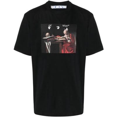 OFF WHITE Slim Fit Caravaggio T-shirt OMAA038R21JER0031025 M black