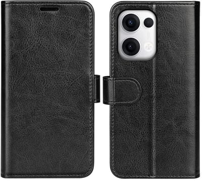 MobyDefend Hoesje - Geschikt voor Oppo Reno13 - Wallet Book Case (Sluiting Achterkant) - Zwart