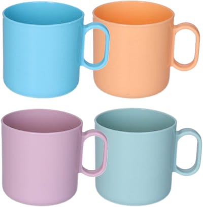 Plasticforte onbreekbare Drinkbekers - kunststof - 320 ml - 8x stuks - kinderen - mix kleuren