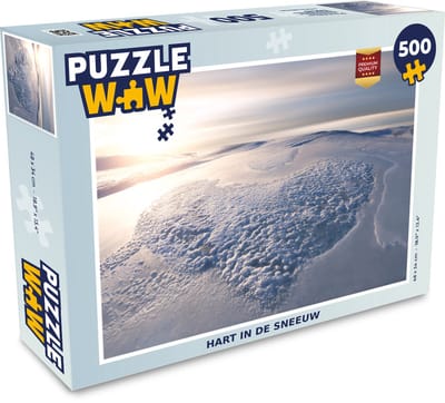 Puzzel Hartje - Sneeuw - Winter - Horizon - Legpuzzel - Puzzel 500 stukjes