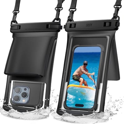 Waterdichte Telefoonhoes voor Zwemmen - 2 Stuks, 3D Dubbele Zakjes, Geschikt voor iPhone 17, 16, 15, 14, 13 en Andere Smartphones