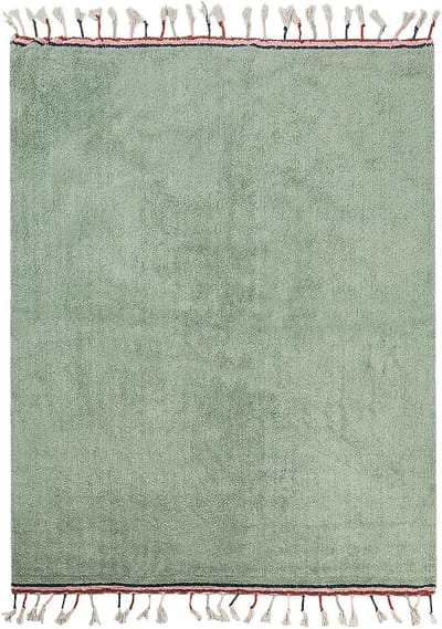 CAPARLI - Vloerkleed - Lichtgroen - 140 x 200 cm - Katoen