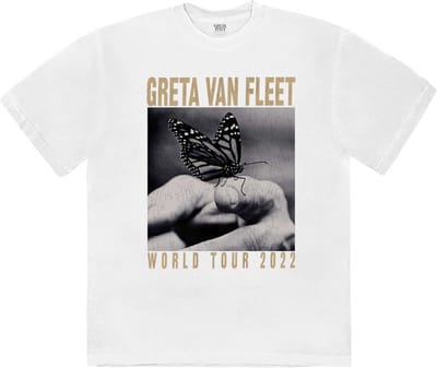 Greta Van Fleet - World Tour Butterfly Heren T-shirt - S - Wit