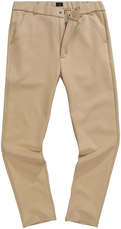 JP 1880 - Heren - Jersey broek chino FLEXNAMIC® business mix & match NEW YORK - Beige - Maat 4XL