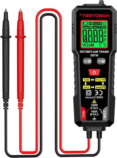HT93 digitale multimeter, spanningstester, 2000 tellingen, voltmeter, ohmmeter, automatische bereikkeuze, meet nauwkeurig de AC/DC-spanningsweerstand met NCV-live-draadtest