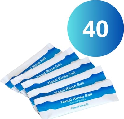 Nasal Rinse Salt - 40 stuks - Neus spoelzout - Nasal Zout - Spoel zout- 100 % Natriumchloride - Neusdouche - Nasaal spoel zout - 100 % Natriumchloride - Neuszout - 40 zakjes - Nasal Salt - 2.7 gram