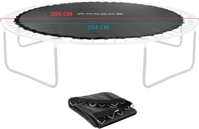 Trampoline springmat - Vervangend springdoek - Buiten spelen - Waterbestendig polypropyleen - Ø 264 cm - Zwart