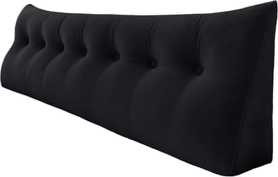 Kussen voor rugondersteuning - Leeskussen bankkussen - Ontspannen lezen - Extra lang ontwerp - 200 cm lengte - Mat zwart