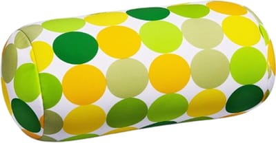 Kuschelmaxx Rolkussen - Sierkussen Rond Cilinder 17 x 33 cm - Punkte gelb-design - Stevig en zacht - Mooie print - Gevuld met microgranulaat - Vormvast & Wasbaar - Ideaal voor op de bank, bed, auto of op reis - Inclusief Wasnet