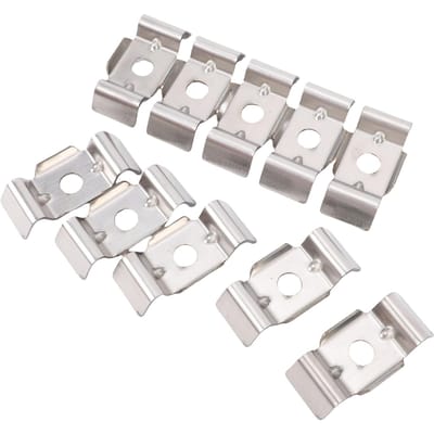 10 Pièces Accessoires de Fixation pour Clôture à Grillage Double Barre Pince Plaque Métallique Support Acier Inoxydable Matériel Connecteur d'Angle