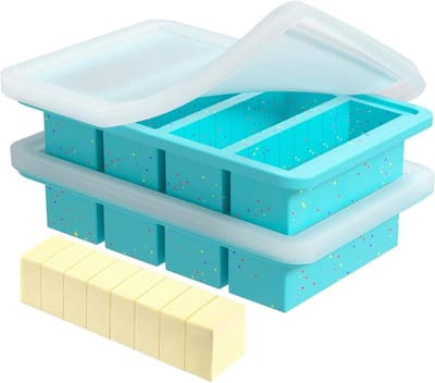 Botervorm - Boterbakje Boterhouder - Boter Serveren - Metaal Versterkt Frame - 17 x 15 x 3.8 cm - Aqua