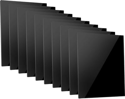 Set van 10 Zwarte Acrylaatplaten voor Signage, DIY Projecten en Creatieve Knutselwerkjes, 10,2 x 15,2 cm, Dikte 1 mm