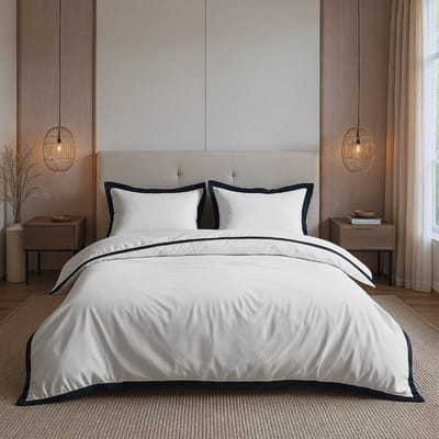 Dekbed-Discounter - Dreamhouse Dekbedovertrek 140 x 200/220 cm - Verkoelend Percale Katoen - Korte instopstrook - Wassen op 40 graden - Inclusief 1 kussensloop - Zwart