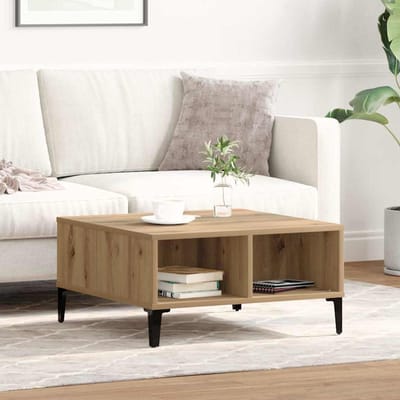 vidaXL - Salontafel - Artisan - Eiken - 60 - x - 60 - x - 30 - cm