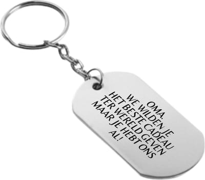 Akyol - oma, we wilden je het beste cadeau ter wereld geven. maar je hebt ons al sleutelhanger - Oma - de liefste oma - verjaardagscadeau - verjaardag - cadeau voor oma - cadeau - kado - geschenk - gift - oma artikelen - 54 x 29mm