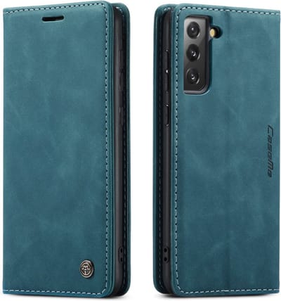 CaseMe Hoesje - Geschikt voor Samsung Galaxy S21 FE Hoesje - CaseMe 013 Book Case - Blauw