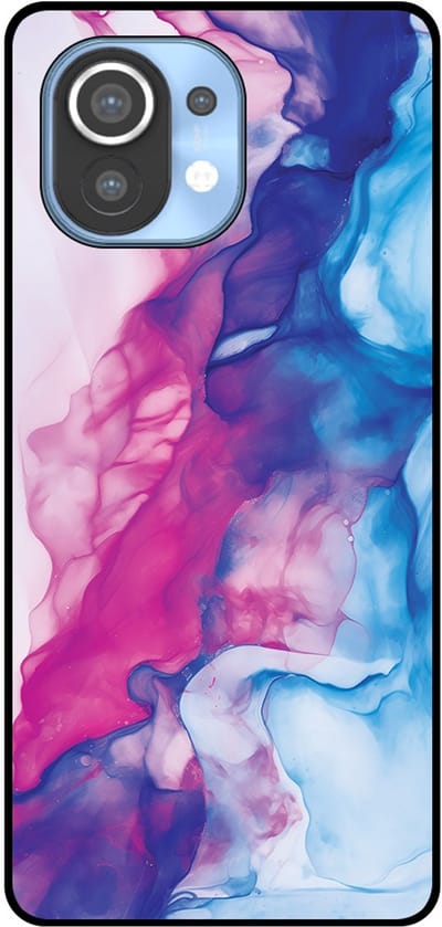 Smartphonica Telefoonhoesje Geschikt voor Xiaomi Mi 11 met Roze Blauw Marmer Opdruk - TPU Backcover Case Rose Blue Marble Design geschikt voor Xiaomi Mi 11