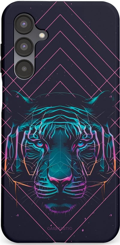 Casetastic hoesje geschikt voor Samsung Galaxy A16 - Dubbellaagse bescherming - Neon Tijger - Fashion Case - Donkerblauw