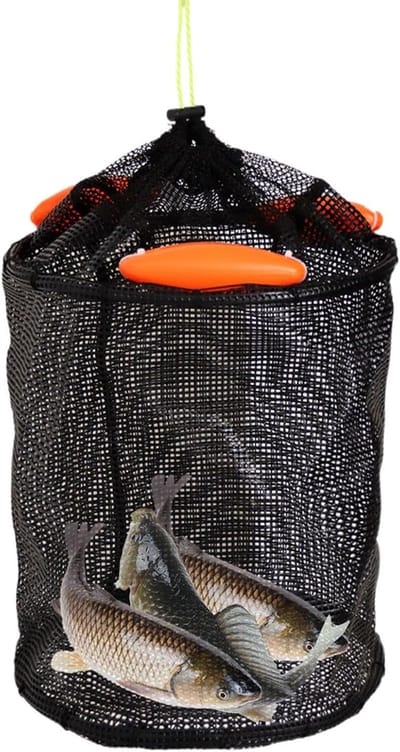 Drijvende Vismand - Viskooi Net - Vis Vangen - Met Rubber Bekleed - 32 x 38 cm - Zwart