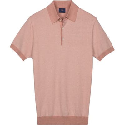 Baileys Polo Knitted Two-Tone Jacquard Texture Dusty Rose / male
