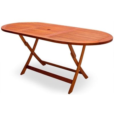 Casaria Opvouwbare Tuintafel – Parasolhouder – 160 x 85 x 75 cm – FSC Acaciahout - Bruin