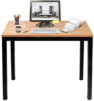 Compacte Computertafel | Professioneel Bureau voor Thuis en Op Kantoor | Hout en Metaal | 80 x 40 cm