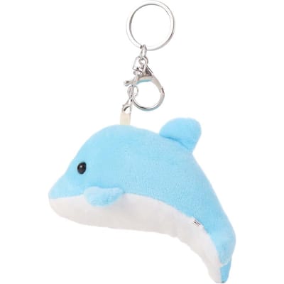 Tas Hanger Dolfijn Pluche Pop Sleutelhanger Oceaan Dier Zacht Knuffeldier Sleutelhanger Grappige Pluizige Dier Pop Sleutelhangers hemelsblauwe kleur