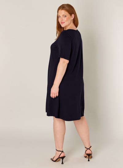 BASE LEVEL CURVY Abernathy Jurk - Dark Blue - maat 2(50)