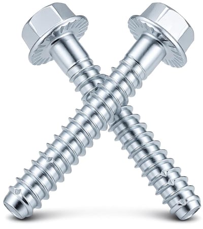 25 Stuks Betonschroeven M6 x 50mm zonder Pluggen, Gegalvaniseerd, Hexagonale Kop, Ideaal voor Metselwerk, Beton en Bouwprojecten
