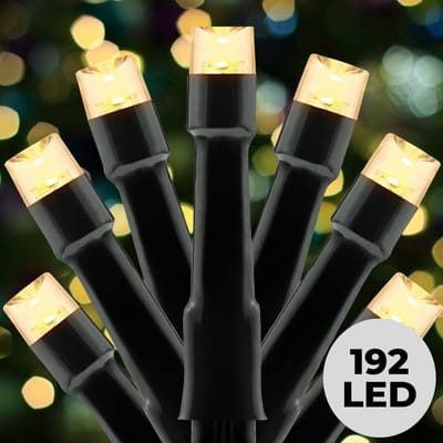 Lomera Kerstverlichting - Kerstlampjes - Kerstboomverlichting - Clusterverlichting met Batterij - 192 Led's - Extra Warm Wit - Lichtfuncties - Geheugenfunctie - 140 CM - Zwart Snoer - Werkt op Batterijen - Decoratieve Verlichting - Sfeerverlichting