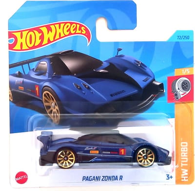 HOT WHEELS PAGANI ZONDA R 72/250 BLUE HW TURBO 1/5 (1:64)