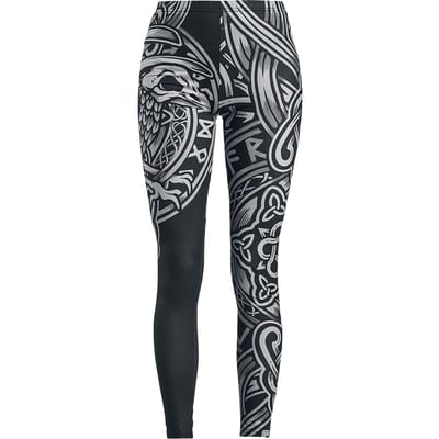 Black Premium by EMP Legging - Schwarze Leggings mit keltisch anmutendem Print - S tot 5XL - voor Vrouwen - zwart