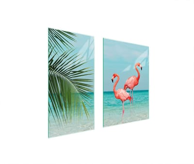 TMK ArtDeko - Beschermende Glazen Snijplank - 75x52 cm - Flaming Dessin