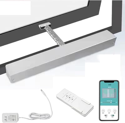 Elektrische Raamopener - Kettingopener - Automatische Ventilatie - Met Regensensor - 400 mm Slag - Zilverkleurig