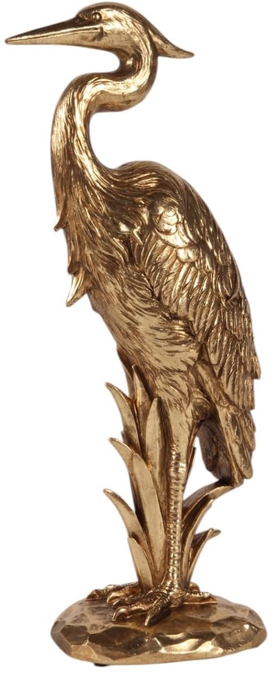 Baroque - Decoratief beeld of figuur - Beeld Reiger 28 cm - Goud - Resin - 28x7.5x12 - Polyresin