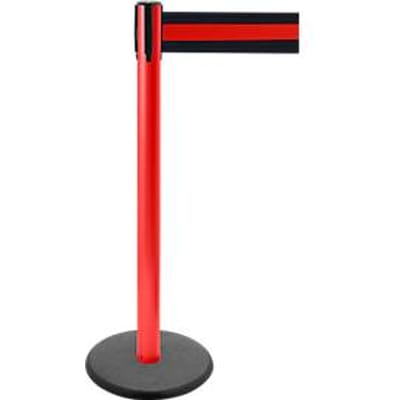 Afzetpaal met trekband GLA 29, rood, trekband zwart/rood