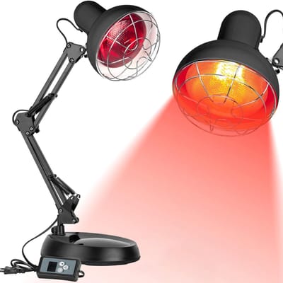 DailySupplies® Infraroodlamp - Warmtelamp Verstelbaar- Infrarood Lampen voor Spieren - Duurzame Hittelamp - Zwart