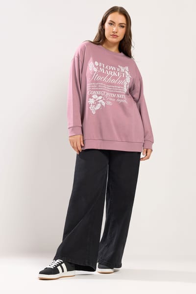 Yours Roze Stockholm' Sweatshirt Met Vlinderversiering Size 42