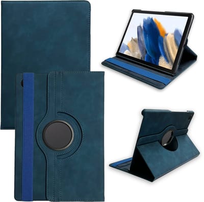 Casemania Hoes Geschikt voor Samsung Galaxy Tab S10 FE Plus - Navy Blue - Draaibare Tablet Book Cover met Standaardfunctie