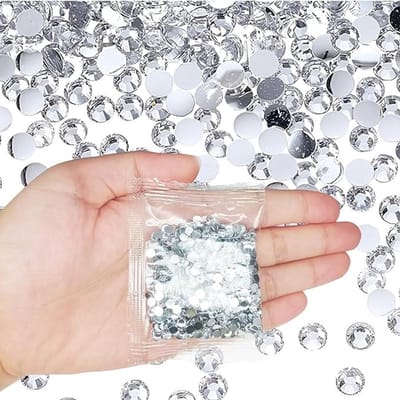 Glittersteentjes voor DIY-decoratie, 4 mm, zilver