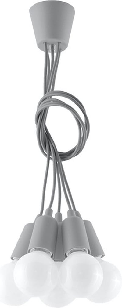 Sollux Lighting Hanglamp Diego - E27 - grijs - PVC - 90x25x25cm